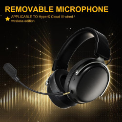 HOTUT Micro de Remplacement Détachable 3.5mm avec Réduction de Bruit, Micro Externe Gaming avec Indicateur LED Muet(Noir)