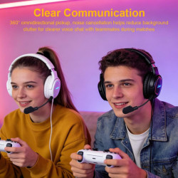 HOTUT Micro de Remplacement Détachable 3.5mm avec Réduction de Bruit, Micro Externe Gaming avec Indicateur LED Muet(Noir)