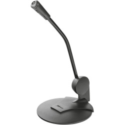 Trust Primo Microphone de Bureau, Prise AUX 3,5 mm, Micro avec Angle Réglable, Câble de 1.8m Adaptateur, Design Compact pour PC,