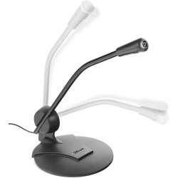 Trust Primo Microphone de Bureau, Prise AUX 3,5 mm, Micro avec Angle Réglable, Câble de 1.8m Adaptateur, Design Compact pour PC,