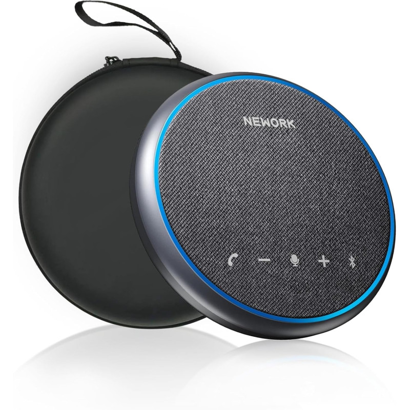 Haut-parleur de conférence bleutooth, micro 360° avec 3 micros ai réduction du bruit, autonomie 12h, usb-c & bleutooth, speakerp