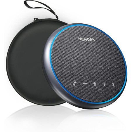 Haut-parleur de conférence bleutooth, micro 360° avec 3 micros ai réduction du bruit, autonomie 12h, usb-c & bleutooth, speakerp