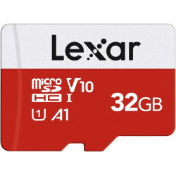 Lexar Carte Micro SD 32 Go, Carte Mémoire Micro SD+ Adaptateur, Microsdxc Carte TF jusqu'à 100 Mo/s, A1, U1, C10, V10, Full HD e