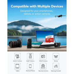 Lexar Carte Micro SD 32 Go, Carte Mémoire Micro SD+ Adaptateur, Microsdxc Carte TF jusqu'à 100 Mo/s, A1, U1, C10, V10, Full HD e