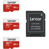 Lexar Carte Micro SD 32 Go Lot de 3 Cartes, Carte Mémoire Micro SD+ Adaptateur, Microsdxc Carte TF jusqu'à 100 Mo/s, A1, U1, C10