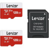 Lexar Carte Micro SD 128 Go Lot de 2 Cartes, Carte Mémoire Micro SD+ Adaptateur, Microsdxc Carte TF jusqu'à 100 Mo/s, A1, U3, C1