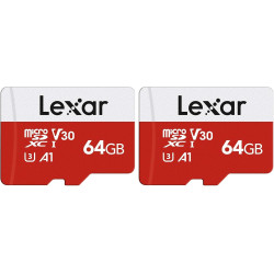 Lexar Carte Micro SD 64 Go, Carte Mémoire Micro SD+ Adaptateur, Microsdxc Carte TF jusqu'à 100 Mo/s, A1, U3, C10, V30, Full HD e