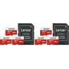 Lexar Carte Micro SD 64 Go Lot de 6 Cartes, Carte Mémoire Micro SD+ Adaptateur, Microsdxc Carte TF jusqu'à 100 Mo/s, A1, U3, C10