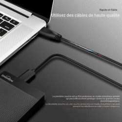 UnionSine Disque Dur Externe Portable 500Go Ultra-Mince 2.5" USB 3.0, SATA, Stockage HDD pour PC, Mac, Ordinateur de Bureau, Ord