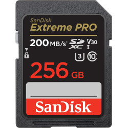 SanDisk Extreme PRO Carte SDXC 256 Go (Carte SD V30, Vitesse de Transfert jusqu'à 200 Mo/s, UHS-I, 4K UHD Videos, RescuePRO Delu