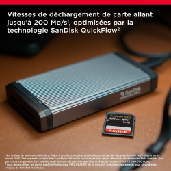 SanDisk Extreme PRO Carte SDXC 256 Go (Carte SD V30, Vitesse de Transfert jusqu'à 200 Mo/s, UHS-I, 4K UHD Videos, RescuePRO Delu