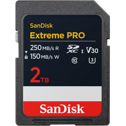 SanDisk 2 to Carte SDXC Extreme Pro, Carte SD V30, UHS-I, (4K UHD Videos, Vitesse de Lecture jusqu'à 250 Mo/s, RescuePRO Deluxe,