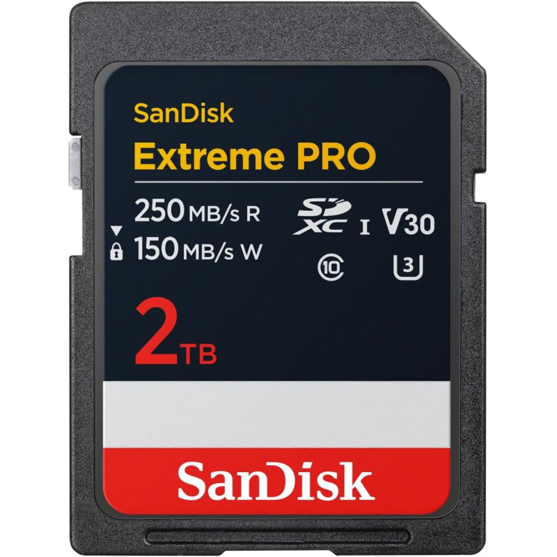 SanDisk 2 to Carte SDXC Extreme Pro, Carte SD V30, UHS-I, (4K UHD Videos, Vitesse de Lecture jusqu'à 250 Mo/s, RescuePRO Deluxe,