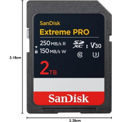 SanDisk 2 to Carte SDXC Extreme Pro, Carte SD V30, UHS-I, (4K UHD Videos, Vitesse de Lecture jusqu'à 250 Mo/s, RescuePRO Deluxe,