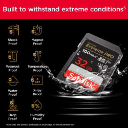 SanDisk 32 Go Extreme Pro Carte SDHC + RescuePRO Deluxe, jusqu'à 100 Mo/s, UHS-I, Classe 10, U3, V30 (Lot de 2)