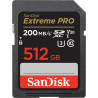 SanDisk Extreme PRO Carte SDXC 512 Go (Carte SD V30, Vitesse de Transfert jusqu'à 200 Mo/s, UHS-I, 4K UHD Videos, RescuePRO Delu