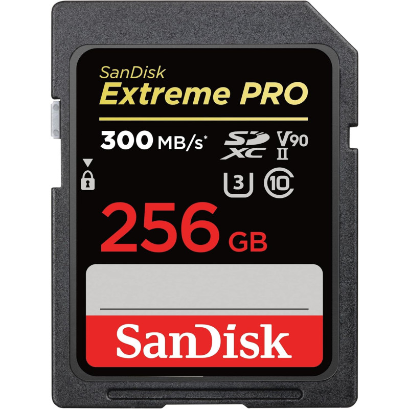 SanDisk 256 Go Extreme Pro, Carte SDXC jusqu'à 300 Mo/s UHS-II Class 10 U3 V90