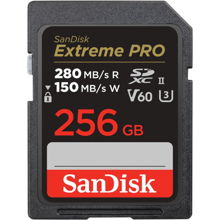 Carte mémoire SD SanDisk Extreme Pro 256 Go Noir