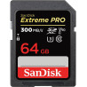 SanDisk Extreme PRO 64 Go Carte SDXC, Carte SD V90, UHS-II, 8K, 4K, Full HD Video, Vitesse de Lecture jusqu'à 300 Mo/s, l'épreuv