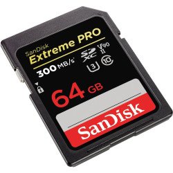SanDisk Extreme PRO 64 Go Carte SDXC, Carte SD V90, UHS-II, 8K, 4K, Full HD Video, Vitesse de Lecture jusqu'à 300 Mo/s, l'épreuv