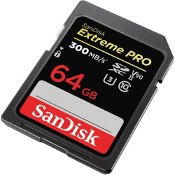 SanDisk Extreme PRO 64 Go Carte SDXC, Carte SD V90, UHS-II, 8K, 4K, Full HD Video, Vitesse de Lecture jusqu'à 300 Mo/s, l'épreuv