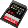 SanDisk Extreme PRO 64 Go Carte SDXC, Carte SD V90, UHS-II, 8K, 4K, Full HD Video, Vitesse de Lecture jusqu'à 300 Mo/s, l'épreuv