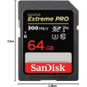SanDisk Extreme PRO 64 Go Carte SDXC, Carte SD V90, UHS-II, 8K, 4K, Full HD Video, Vitesse de Lecture jusqu'à 300 Mo/s, l'épreuv