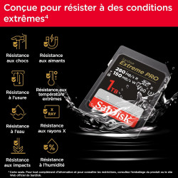 SanDisk Extreme PRO Carte SDXC 1 To (Carte SD V60, Vitesse de Lecture jusqu'à 280 Mo/s, UHS-II, 6K, 4K UHD, logiciel de récupéra