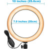 Support magnétique pour webcam Selfie, anneau lumineux de 26 cm avec support de bureau compatible avec les webcams Logitech Brio