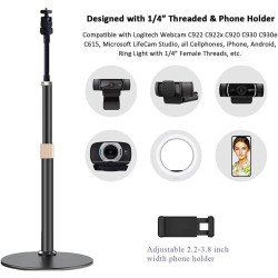 Support de téléphone pour webcam Logitech C922, C930e, C920S, C920 Type d'extension flexible en col de cygne