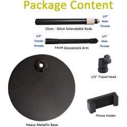 Support de téléphone pour webcam Logitech C922, C930e, C920S, C920 Type d'extension flexible en col de cygne