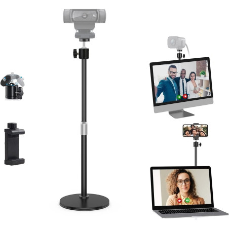 Support pour Webcam de Bureau, Support de Table Pliable pour la Logitech Brio C920 C922 C930 C925 C615 Streamcam webcams, Compat