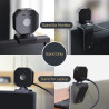 MOKOSE Support pour webcam, support courbé à 360 degrés pour montage sur un moniteur ou un ordinateur portable avec filetage 1/4
