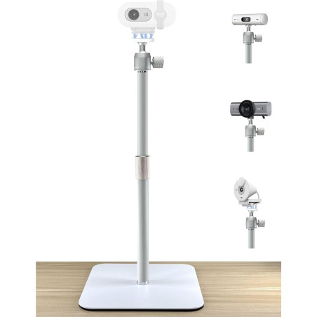 Support magnétique pour Webcam Logitech Brio 100 300 500, C270, C310, StreamCam, MX Brio 4K, C920, C922, C930, C925, C615 Blanc