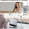 Support magnétique pour Webcam Logitech Brio 100 300 500, C270, C310, StreamCam, MX Brio 4K, C920, C922, C930, C925, C615 Blanc