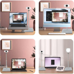 Support magnétique pour Webcam Logitech Brio 100 300 500, C270, C310, StreamCam, MX Brio 4K, C920, C922, C930, C925, C615 Blanc