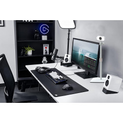 Support magnétique pour Webcam Logitech Brio 100 300 500, C270, C310, StreamCam, MX Brio 4K, C920, C922, C930, C925, C615 Blanc
