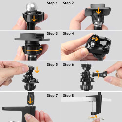 Support de caméra avec pince de bureau améliorée flexible col de cygne pour webcam Brio 4K C925e C922x C922 C930e C930 C920