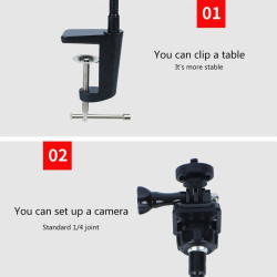 Support de webcam amélioré avec pince flexible col de cygne pour webcam C925e C922x C922 C930e C930