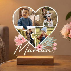 Lampe Photo Personnalisée Maman - Idée Cadeau Fête des Mères Personnalisé - Impression Haute Définition - Cadeaux Fete des Meres