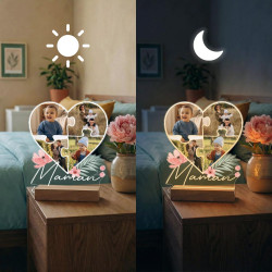 Lampe Photo Personnalisée Maman - Idée Cadeau Fête des Mères Personnalisé - Impression Haute Définition - Cadeaux Fete des Meres