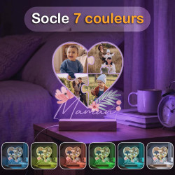 Lampe Photo Personnalisée Maman - Idée Cadeau Fête des Mères Personnalisé - Impression Haute Définition - Cadeaux Fete des Meres