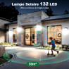 Lampe Solaire Exterieur, 3 Modes Lumière Solaire Extérieure Detecteur de Mouvement, Éclairage Extérieur LED Solaire IP65 Etanche