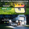 Lampe Solaire Exterieur, 3 Modes Lumière Solaire Extérieure Detecteur de Mouvement, Éclairage Extérieur LED Solaire IP65 Etanche