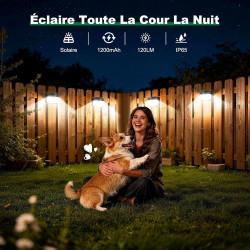Lampe Solaire Exterieur, 3 Modes Lumière Solaire Extérieure Detecteur de Mouvement, Éclairage Extérieur LED Solaire IP65 Etanche