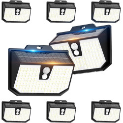 Lampe Solaire Exterieur, 3 Modes Lumière Solaire Extérieure Detecteur de Mouvement, Éclairage Extérieur LED Solaire IP65 Etanche