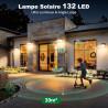Lampe Solaire Exterieur, 3 Modes Lumière Solaire Extérieure Detecteur de Mouvement, Éclairage Extérieur LED Solaire IP65 Etanche
