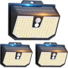 Lampe Solaire Exterieur, 3 Modes Lumière Solaire Extérieure Detecteur de Mouvement, Éclairage Extérieur LED Solaire IP65 Etanche