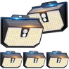 Lampe Solaire Exterieur, 3 Modes Lumière Solaire Extérieure Detecteur de Mouvement, Éclairage Extérieur LED Solaire IP65 Etanche
