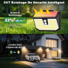 Lampe Solaire Exterieur, 3 Modes Lumière Solaire Extérieure Detecteur de Mouvement, Éclairage Extérieur LED Solaire IP65 Etanche